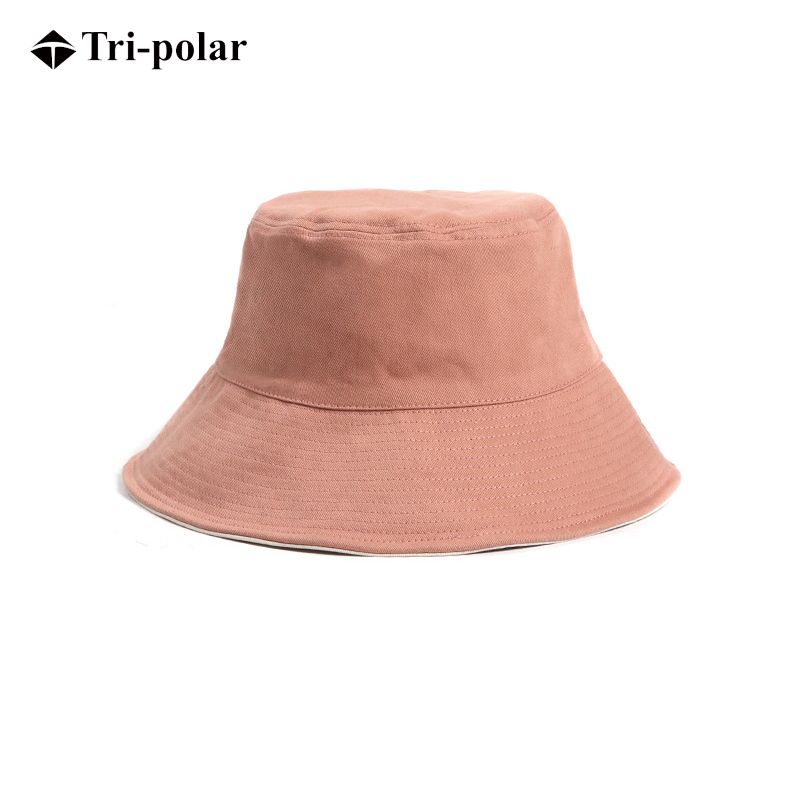 三极 TP6380   双面拼色大沿渔夫帽     头围56-58cm 红色