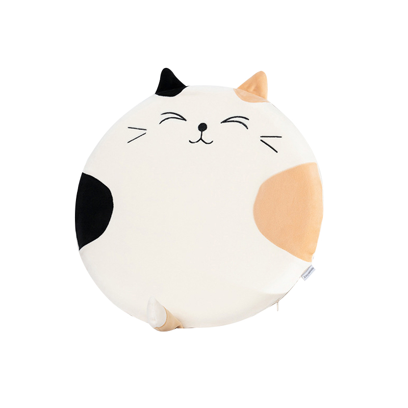 三极  TP1227 办公室椅垫可拆洗榻榻米坐垫   直径40cm 白色猫咪（动物型）
