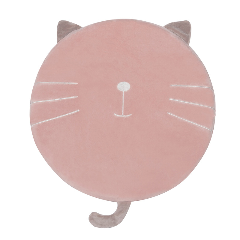 三极  TP1227 办公室椅垫可拆洗榻榻米坐垫   直径40cm 粉色猫咪（动物型）