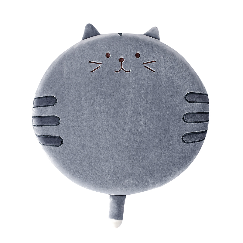 三极  TP1227 办公室椅垫可拆洗榻榻米坐垫   直径40cm 灰色猫咪（动物型）