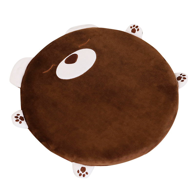 三极  TP1227 办公室椅垫可拆洗榻榻米坐垫   直径40cm 深棕熊（动物型）