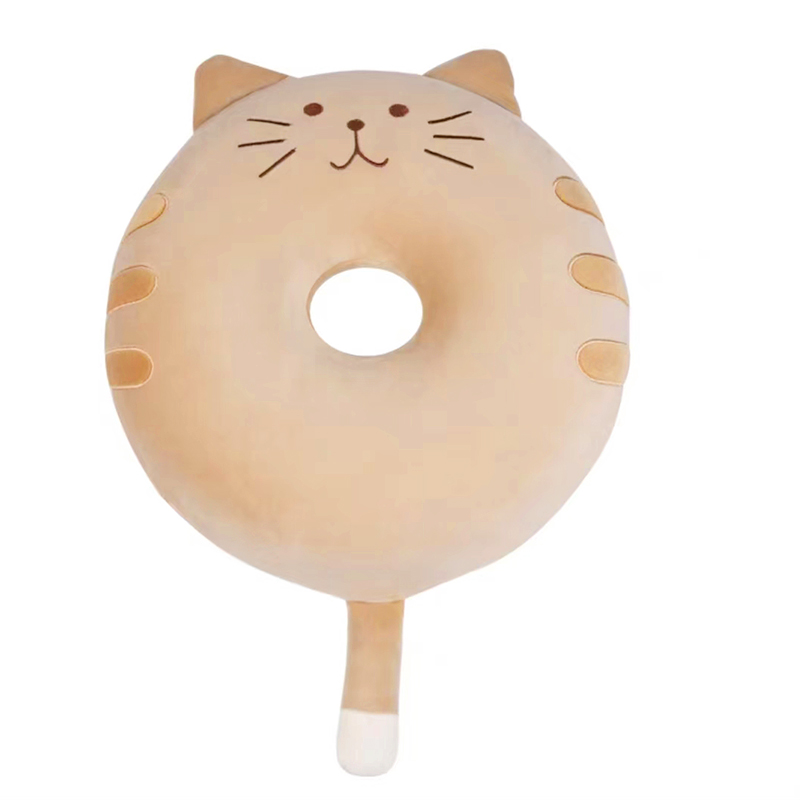 三极  TP1228 学生加厚圆形中空座垫   直径40cm 动物型 咖啡色猫咪