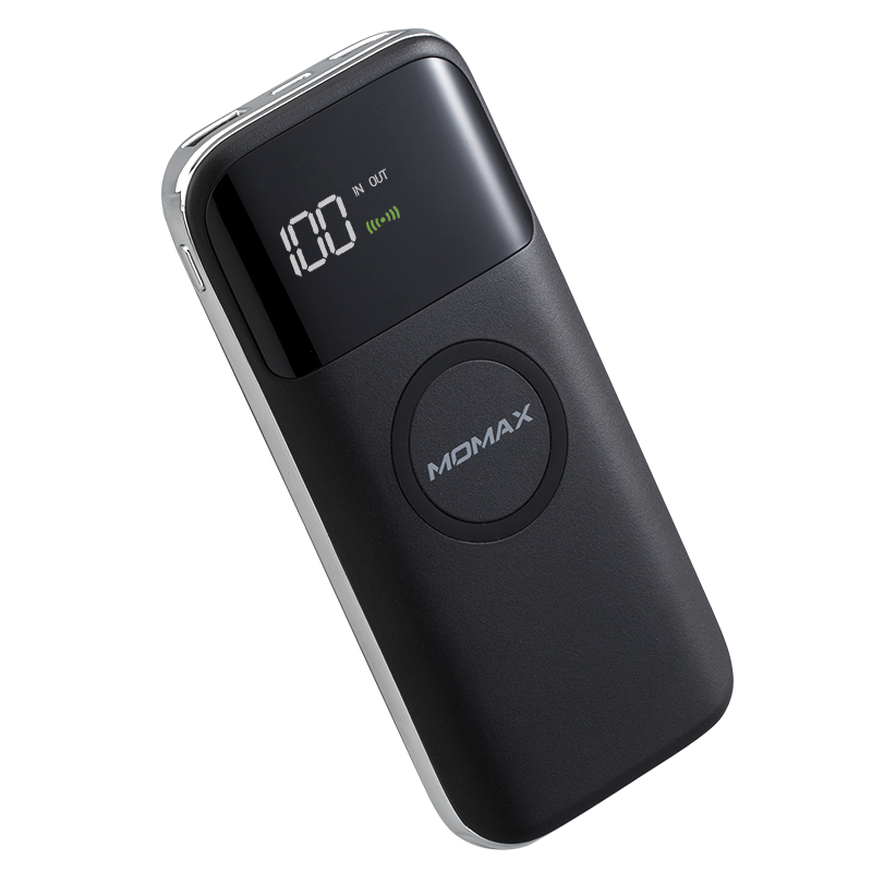 黑-摩米士Q.Power AIR2空气数显无线移动电源（10000mAh）IP90 黑色