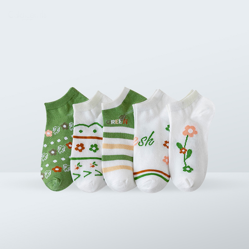 Cmierf Kuect（中国CK）女袜船袜（5双装）CK-FS1017（混色）（单位：双） 五色