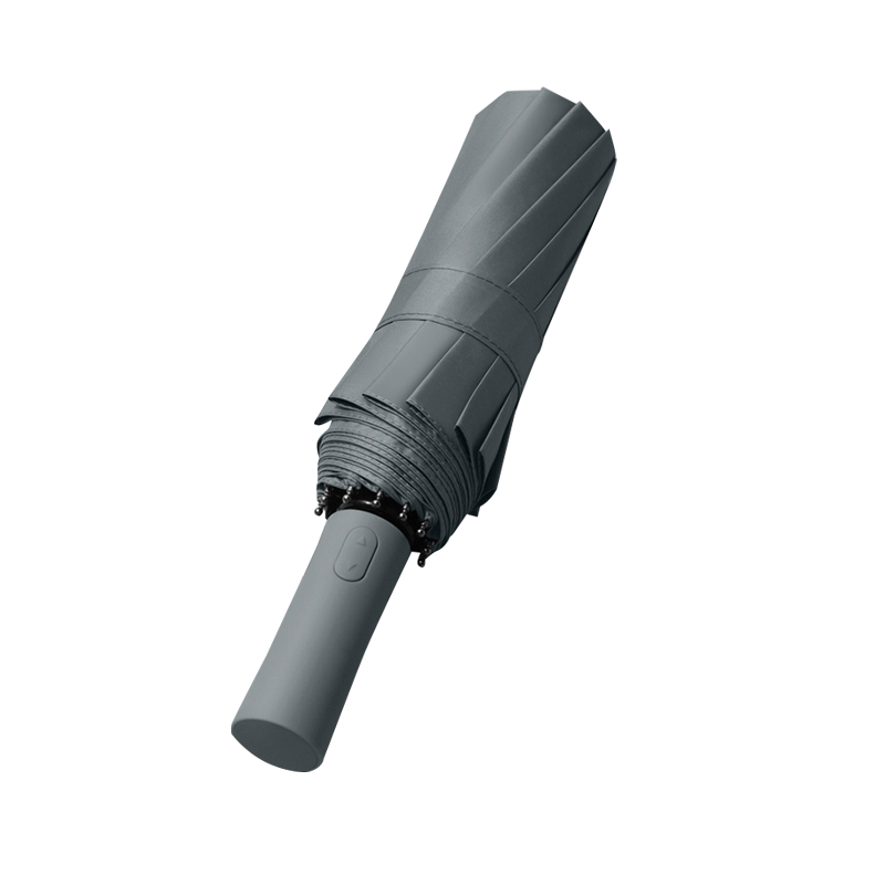 三极 TP7033 大号十二骨双层黑胶晴雨两用三折伞 烟灰色 黑胶