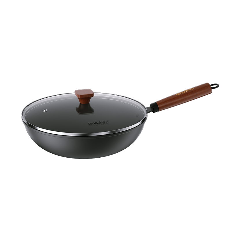龙的（longde） 炒锅铁锅炒菜锅无涂层聚油爆炒精铁锅 LD-CM502（单位：台） 曜石黑