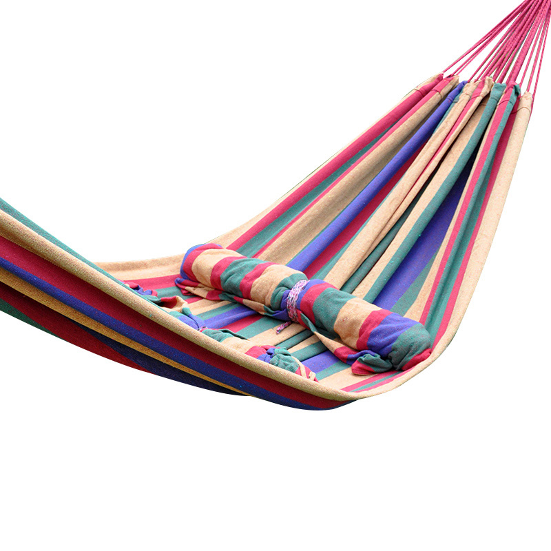 三极 TP1106  户外室内帆布棉双人吊床  200*160 个 红色条纹