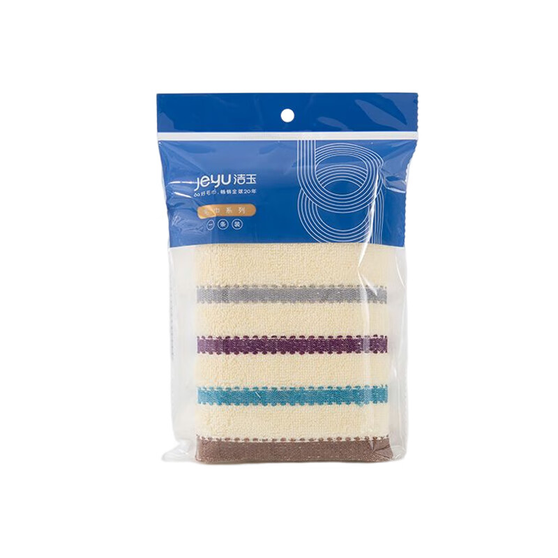 洁玉素色单条装棉毛巾G-1331D 条纹