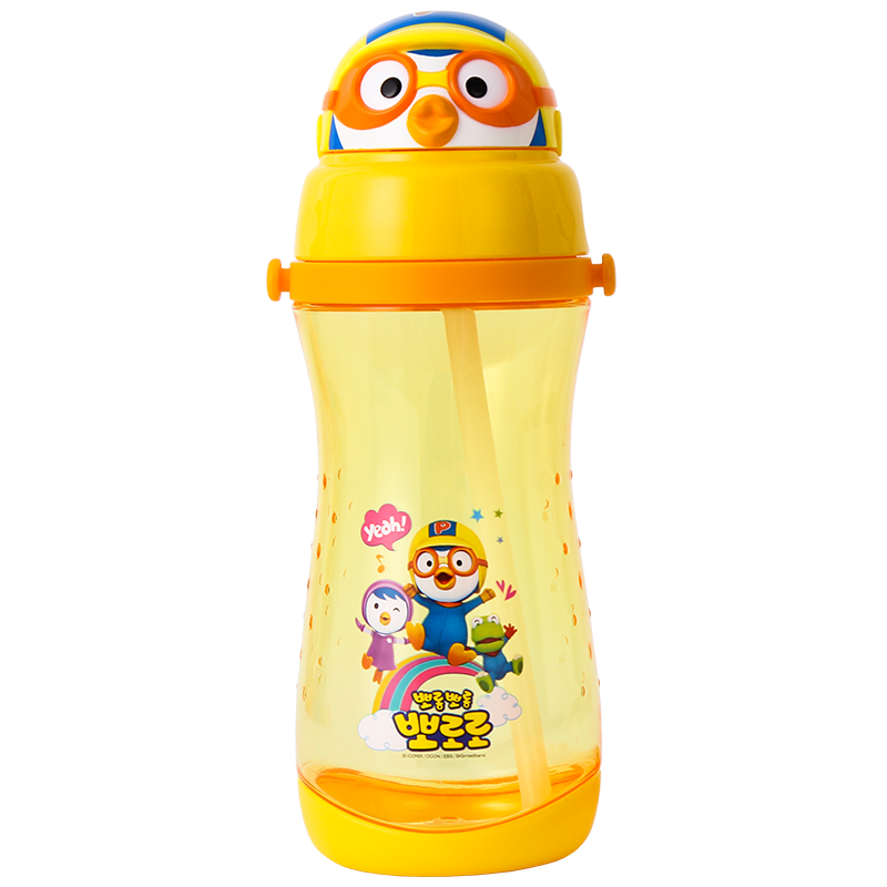 LILFANT利房 啵乐乐甜蜜蜜背带立体吸管水杯PR8562(590ml) 黄色