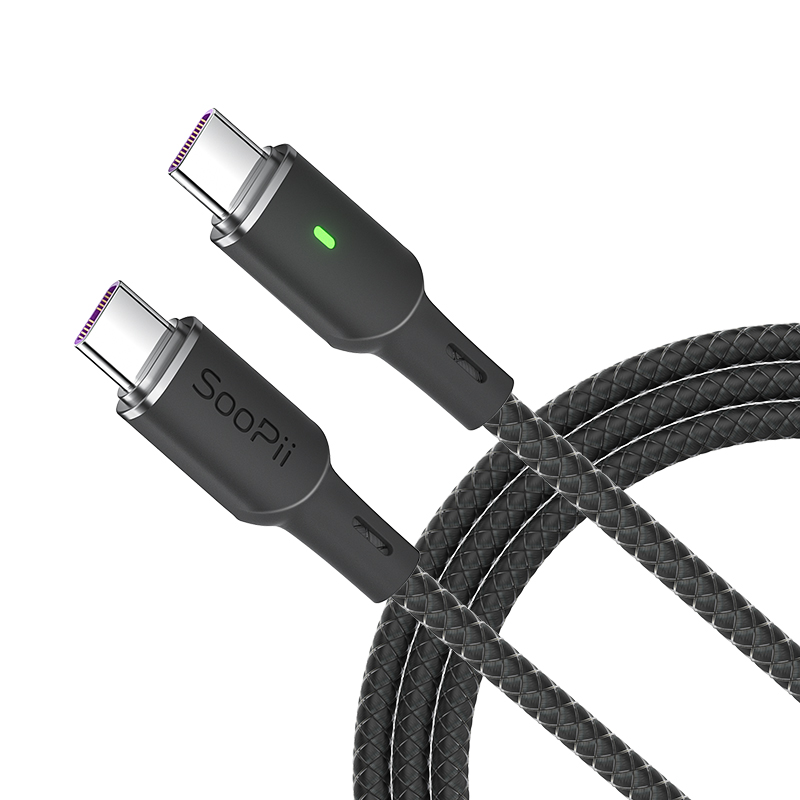 SOOPii首佩LED数显usb-c数据线100W S10CC 条 黑色