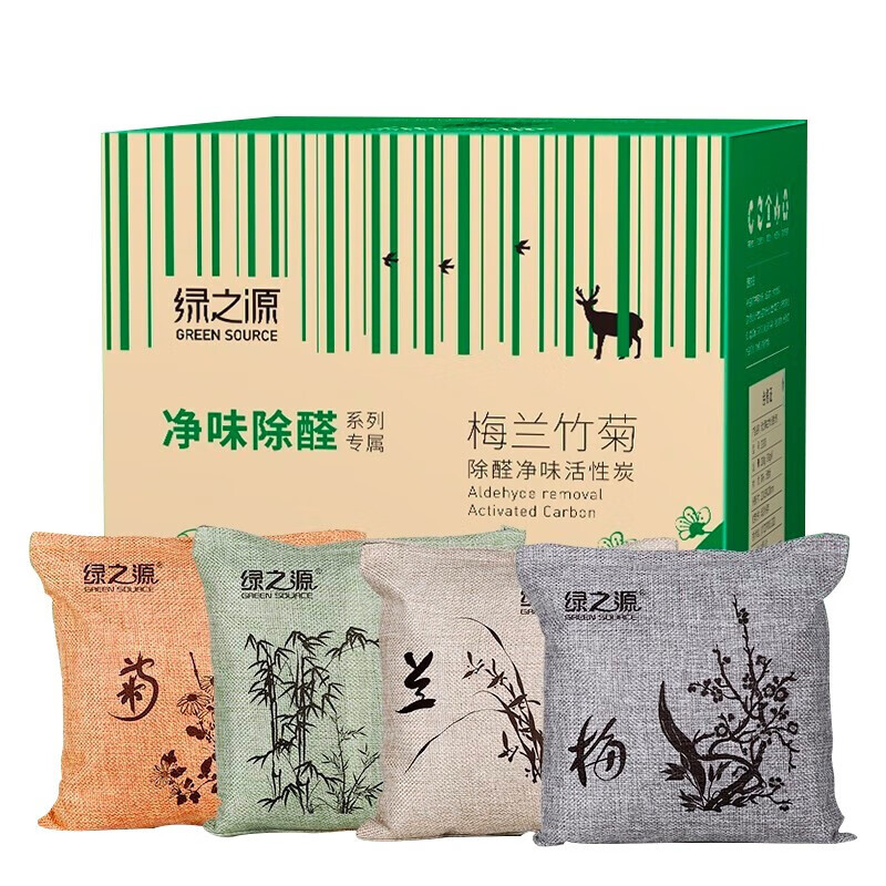 绿之源梅兰竹菊活性炭包Z-2818  500g*4包(计价单位：箱) 绿色