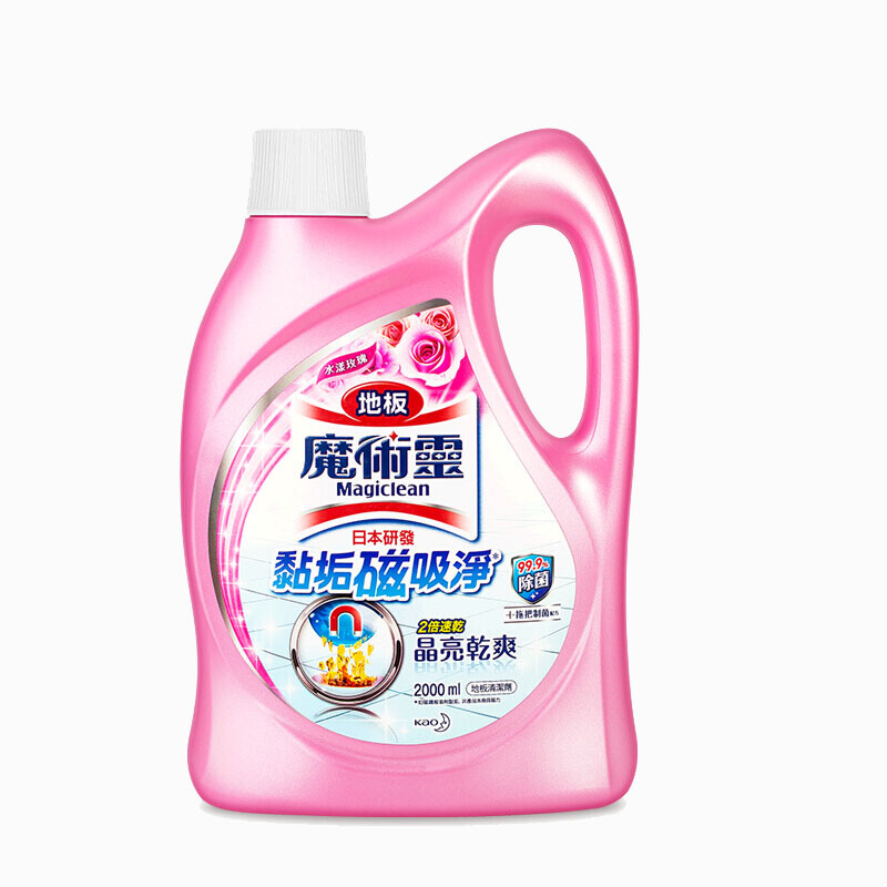 花王（KAO）魔术灵地板清洁剂玫瑰香 2000ml/瓶 粉色