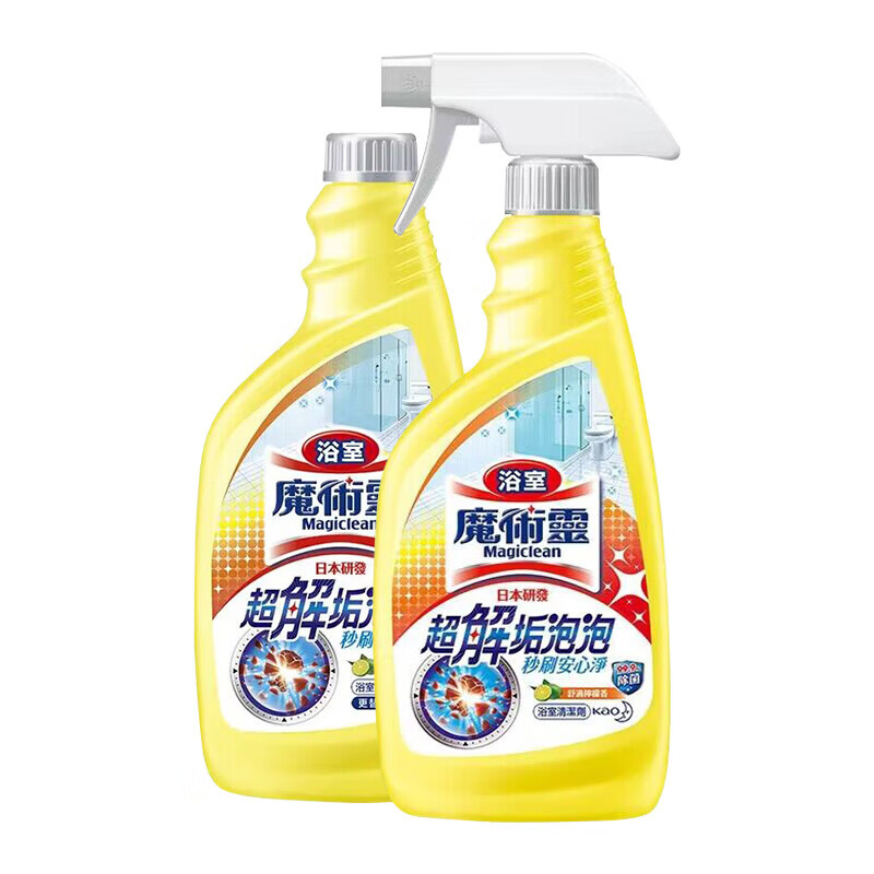 花王（KAO）魔术灵浴室清洁剂柠檬香 500ml+补充装500ml 组 金色