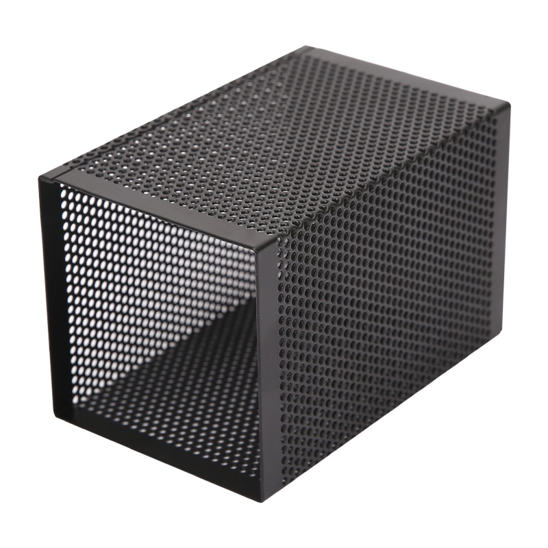 晨光(M&amp;G)文具金属时尚网格方形笔筒 学生办公用品 桌面收纳盒 黑色单个装ABT98401