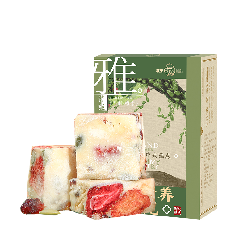 雅觅草莓奶酪综合雪花酥300g 绿茶 300g
