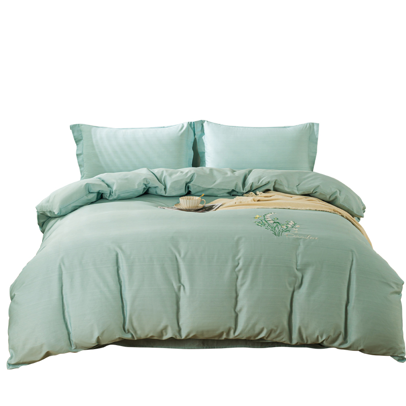 多喜爱-全棉简约四件套 春日浮生 203*229cm 绿色 203*229cm
