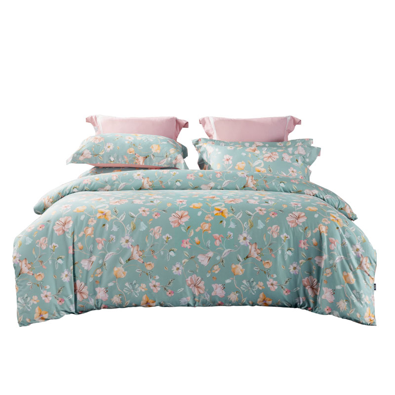 多喜爱-全棉优选四件套 吟花漫舞203*229cm 绿色 203*229cm