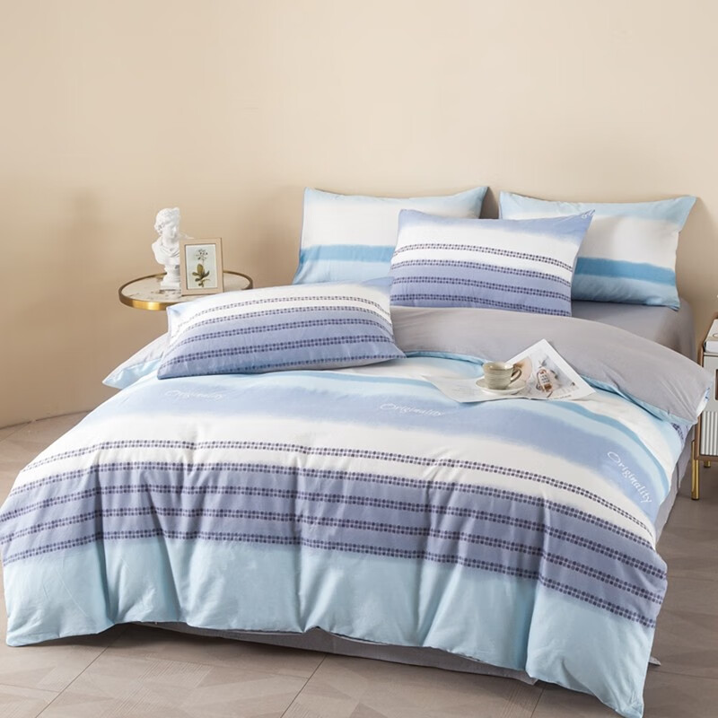 罗曼罗兰（ROMROL）全棉四件套 云顶之弈 200*230cm（单位：套） 兰灰