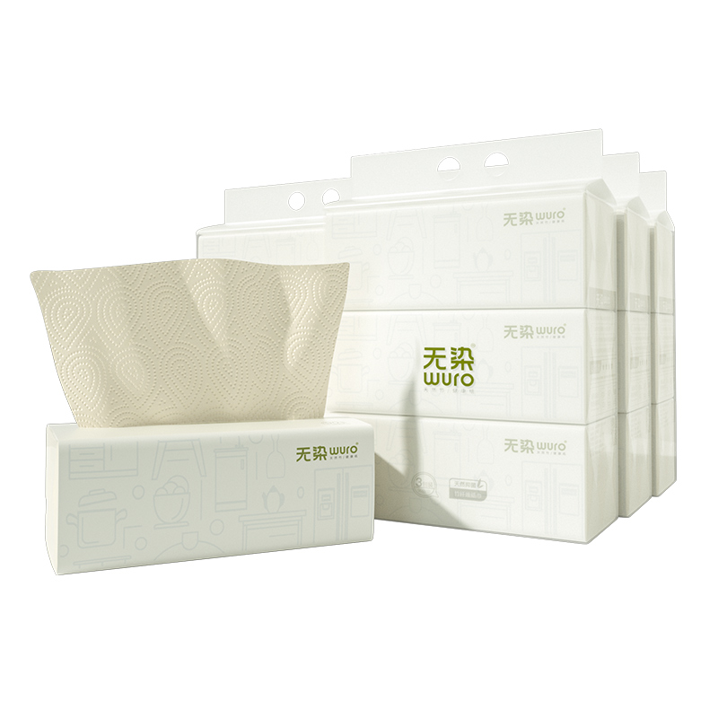 无染竹纤维厨房纸巾12包（单位：箱） 白色