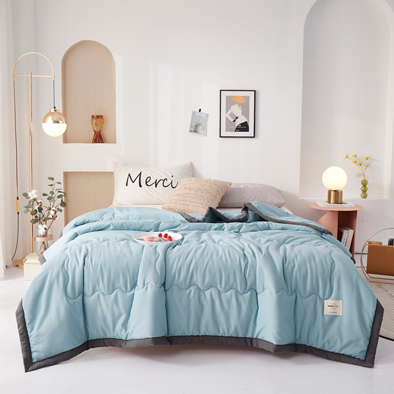 罗曼罗兰日式水洗棉夏被 天蓝150*200cm 天蓝