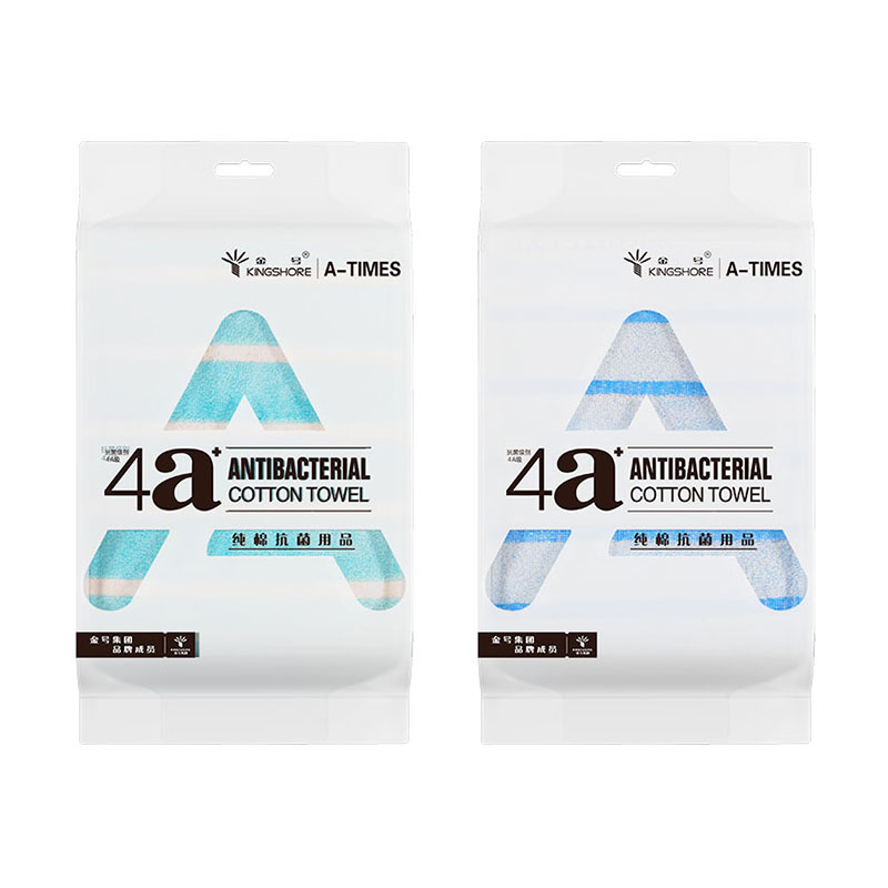 金号（KING SHORE)AT-007 60*30cm 双条毛巾袋装 （单位：袋） 浅蓝深蓝混色