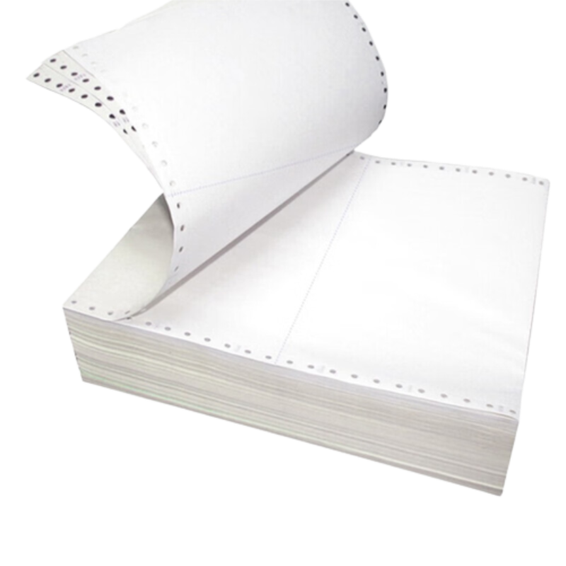 天章（TANGO）新绿天章打印纸 一联针式打印纸 一联整张撕边电脑打印纸 报销单据凭证打印纸241-1S全白1000页 白色