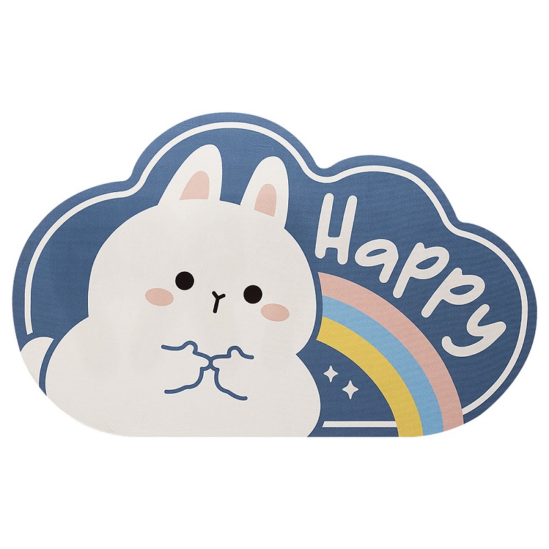 大江地垫地毯科技绒椭圆浴室吸水垫40*60cm 张 蓝色