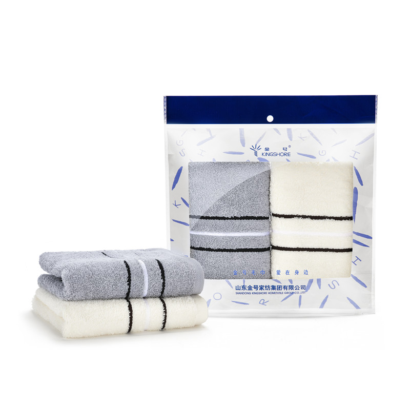 金号（KING SHORE）双条毛巾巾选袋装 HY1118  70*34cm（单位：袋） 灰色米白混色