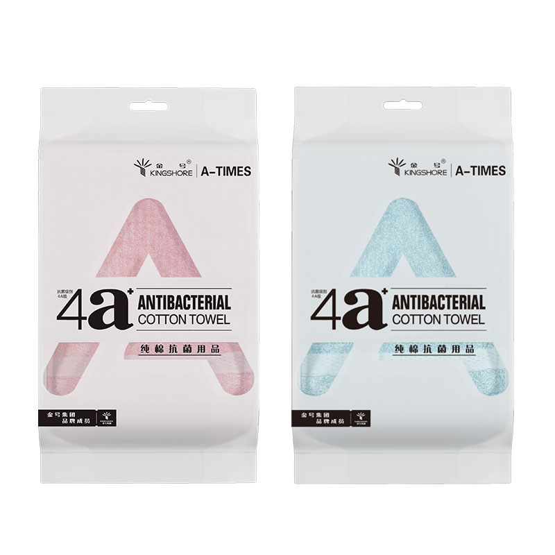 金号（KING SHORE）双条毛巾袋装AT-008 纯棉 60*30cm（单位：袋） 粉蓝混色