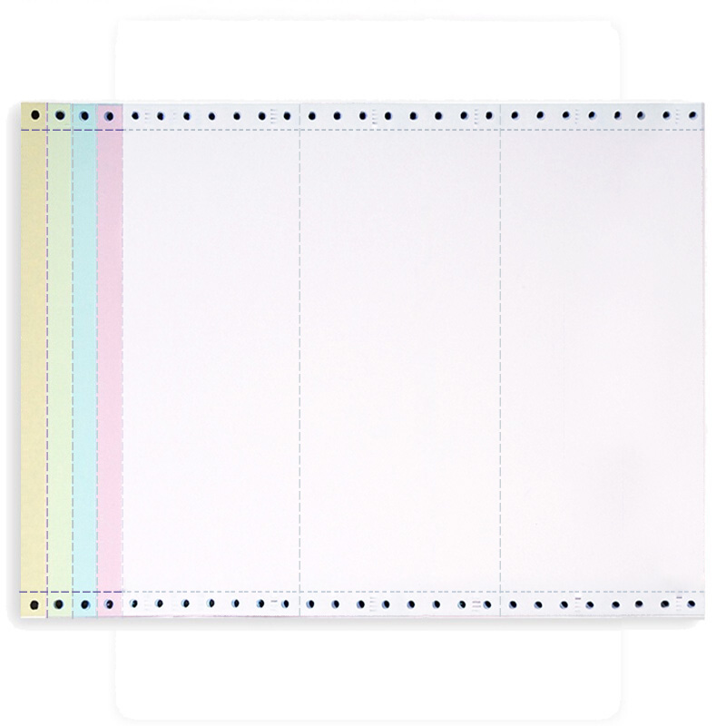 新绿天章五联针式彩色打印纸五联三等分撕边电脑打印纸出入库单送货单241-5-1/3S 1000页 箱 白红蓝绿黄