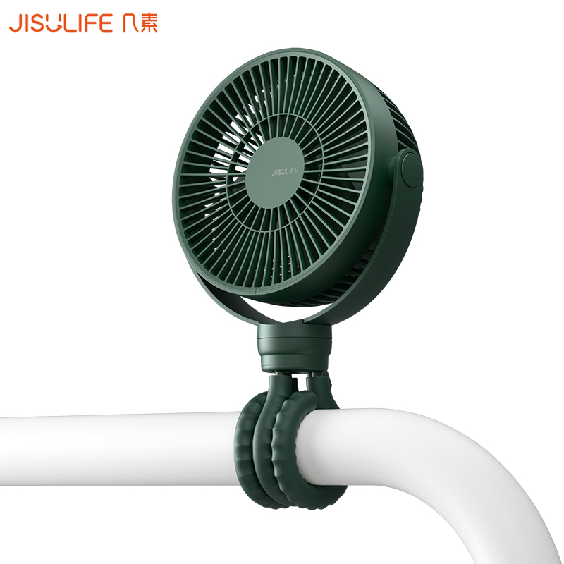 几素（JISULIFE）迷你手持小风扇桌面风扇婴儿风扇 可缠绕4000mAh USB充电款 FA24（单位：个） 绿色