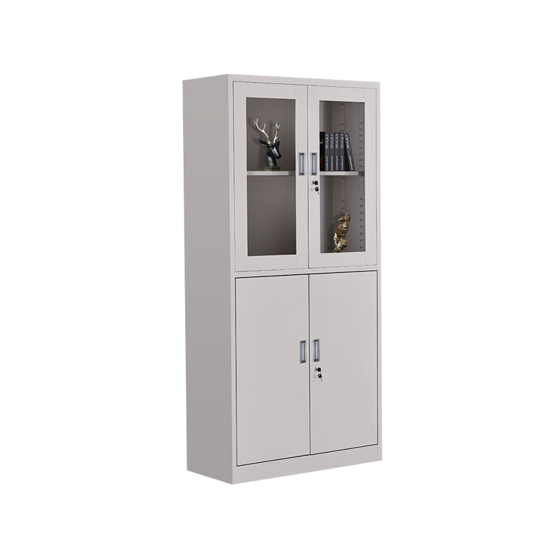 悦山 文件柜钢柜铁皮柜资料柜玻璃门储物柜 等器械柜 常规款 灰白色