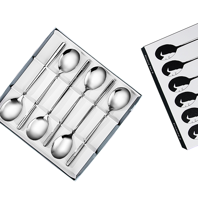 易铂yispo不锈钢食品级豪华套装克里斯餐具6件套 钢色