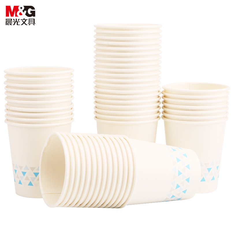晨光(M&G)文具200ml加厚型纸杯 7盎司一次性水杯 商务办公茶水杯子100只装ARC92511 单花色