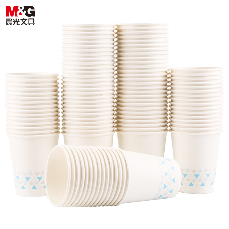 晨光(M&G) ARC92514文具250ml加厚型纸杯 9盎司一次性水杯   100只装 单花色