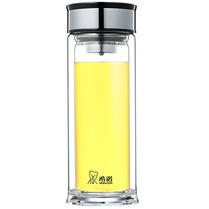 希诺（HEENOOR）双层玻璃杯 XN-6902 360ml (单位：个） 黑色