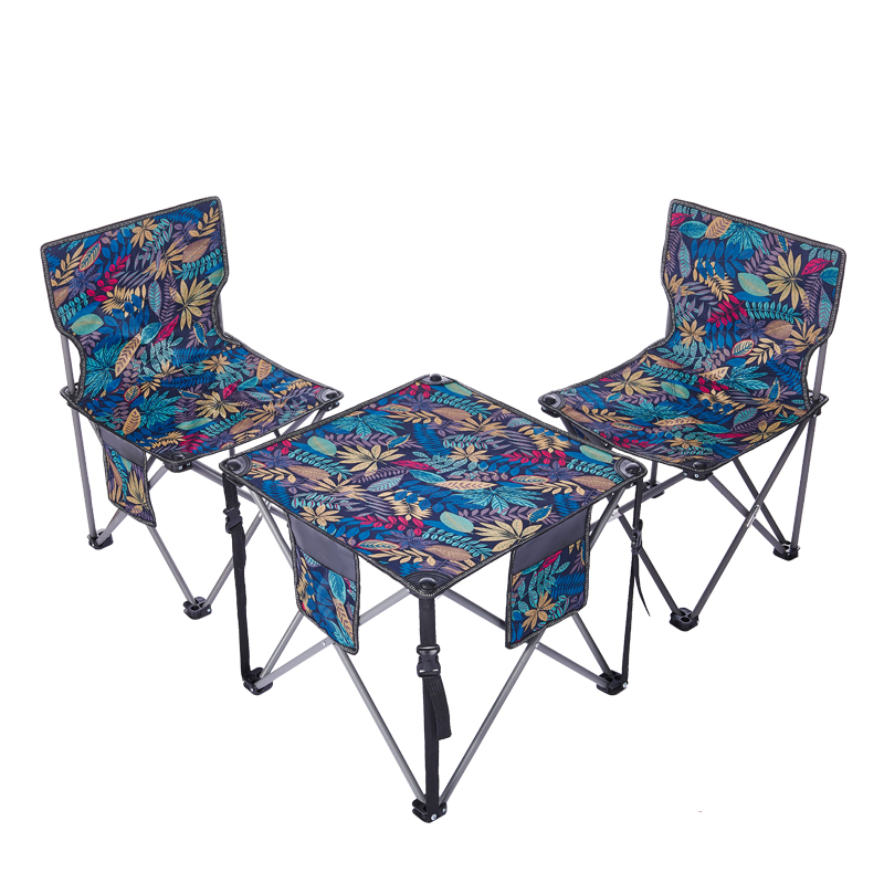 爱车屋户外桌椅三套装D-2124/椅子规格：40*40*65cm ；桌子规格：50*50*45cm/个 混色