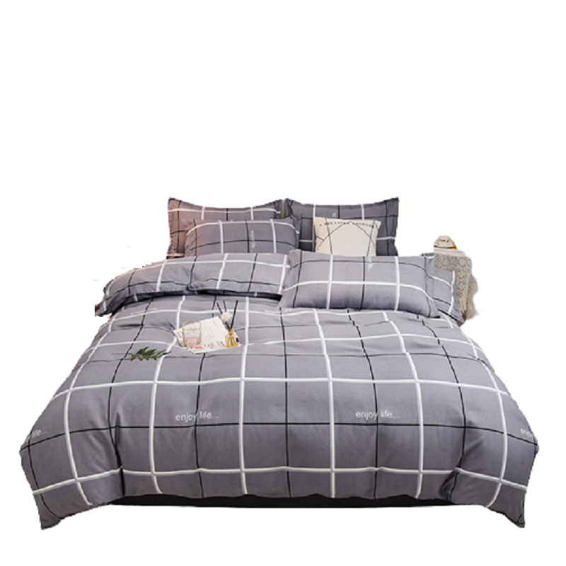 罗曼罗兰加厚磨毛 摩登格调四件套200*230cm/套 灰色
