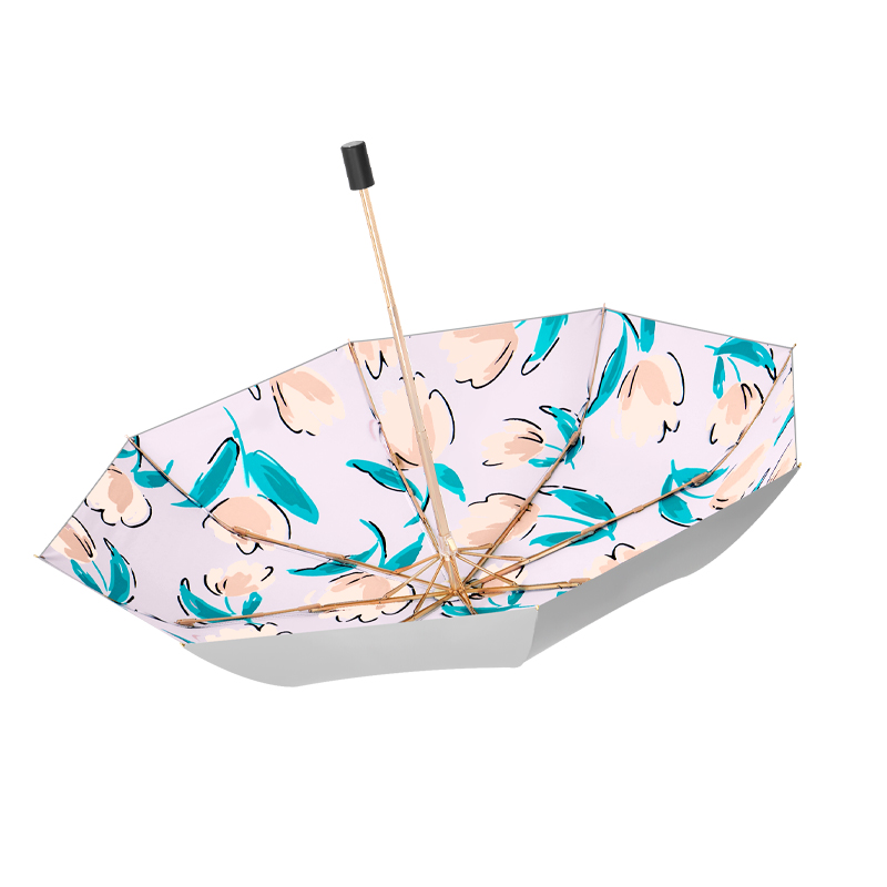 美度三折银胶防晒防紫外线晴雨伞M3108   55cm*8K/把 郁金香粉