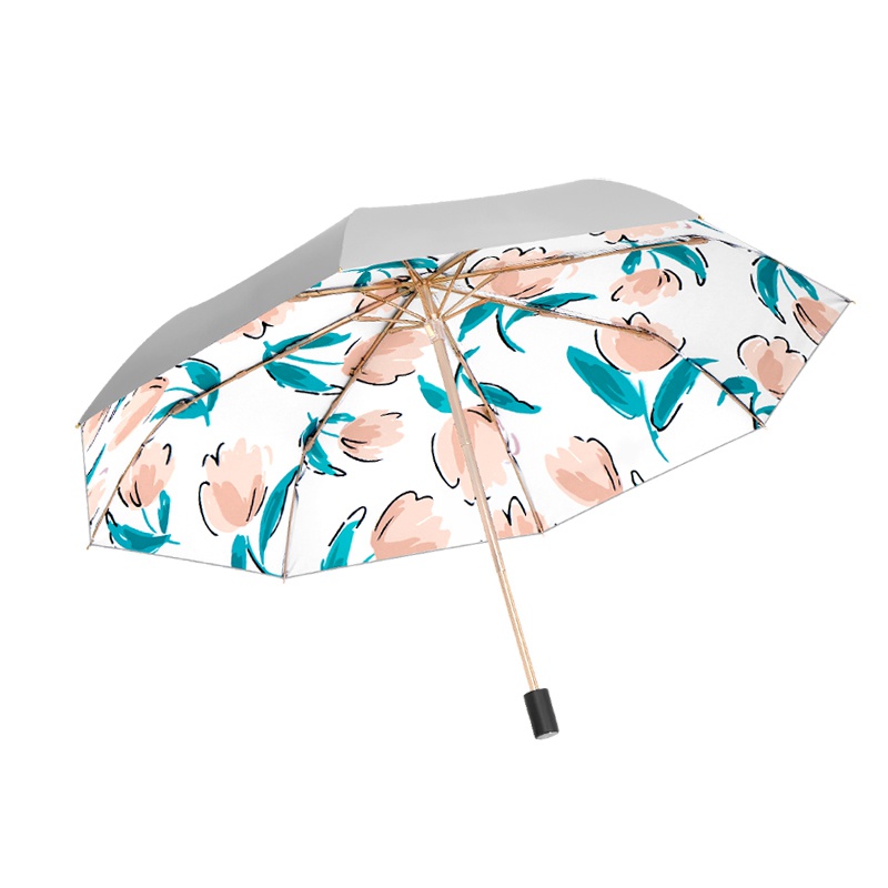 美度三折银胶防晒防紫外线晴雨伞M3108   55cm*8K/把 郁金香白