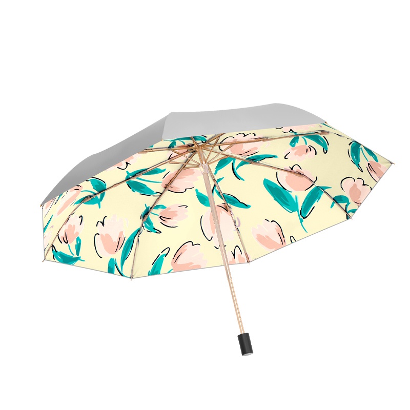 美度三折银胶防晒防紫外线晴雨伞M3108   55cm*8K/把 郁金香黄