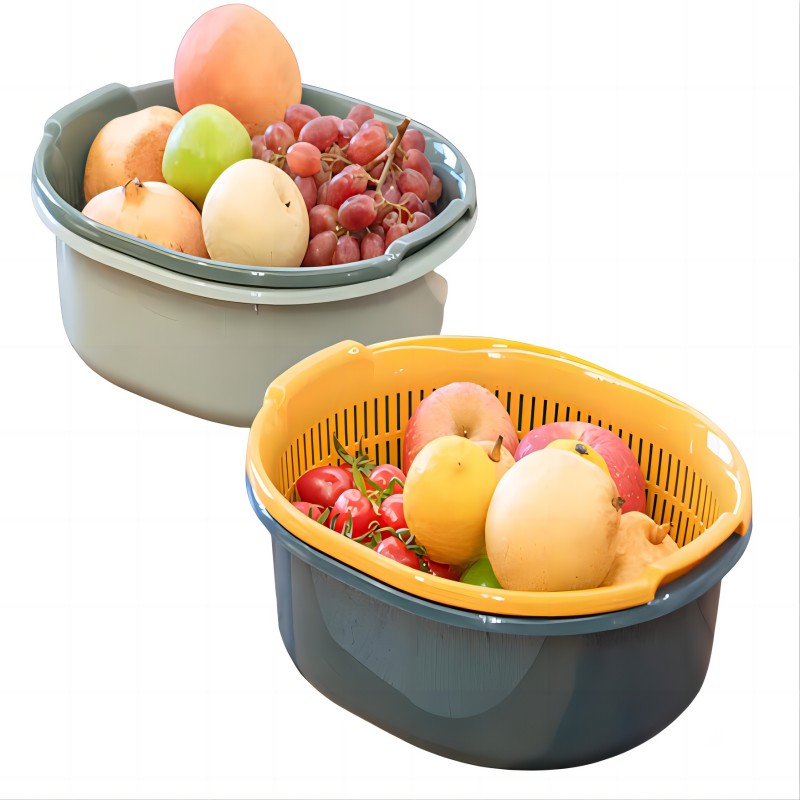 捷扣捷扣（JEKO＆JEKO）   双层果蔬篮  (单位：套） 混色 双层椭圆形果蔬篮