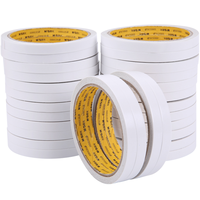 晨光（M&G）AJD97348 文具双面胶 高粘性棉纸胶带 学生/办公通用双面胶带 9mm*10y(9.14m/卷) 32卷装 白色