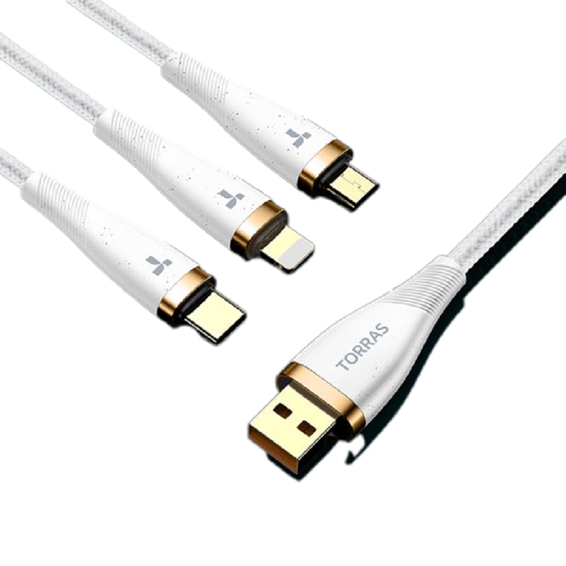 图拉斯随芯三合一快充数据线  单位：根 白色