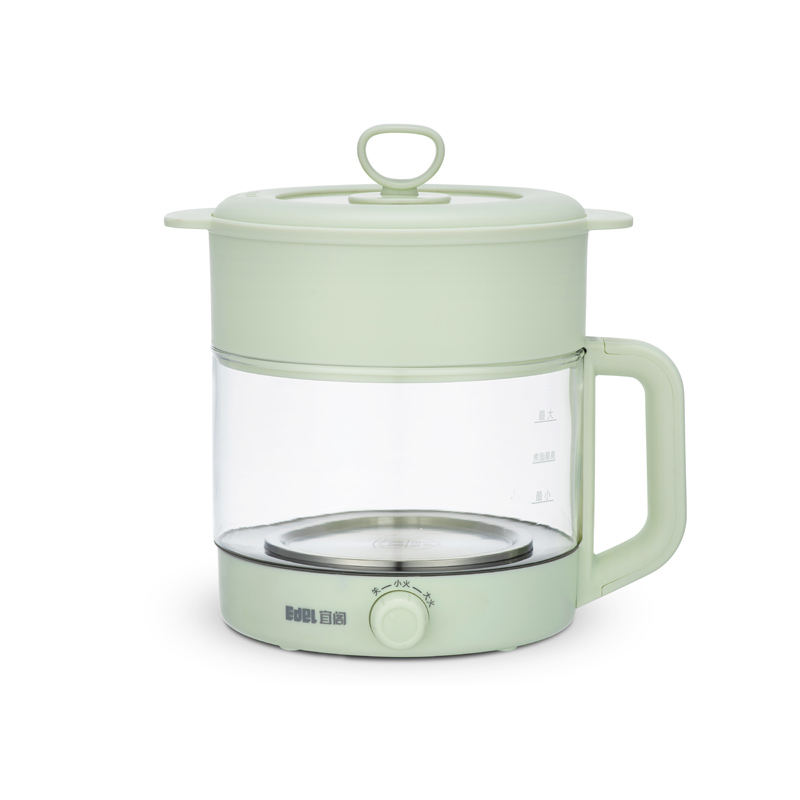 EDEI 宜阁玻璃电煮锅(带蒸笼YG-ZG2693（单位：台） 浅绿色