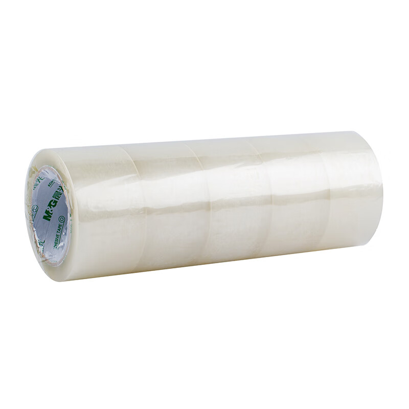 晨光(M&G)文具加宽办公用品 透明封箱胶带60mm*100y*45um (91.4米/卷) 5卷/筒打包胶带大胶布 AJD95790 白色