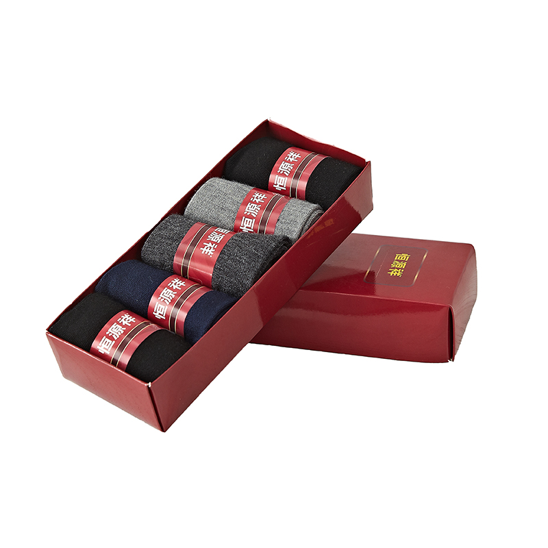 恒源祥男士羊毛袜礼盒（五双装）HYX003WZ/24-26cm（单位：盒） 混色