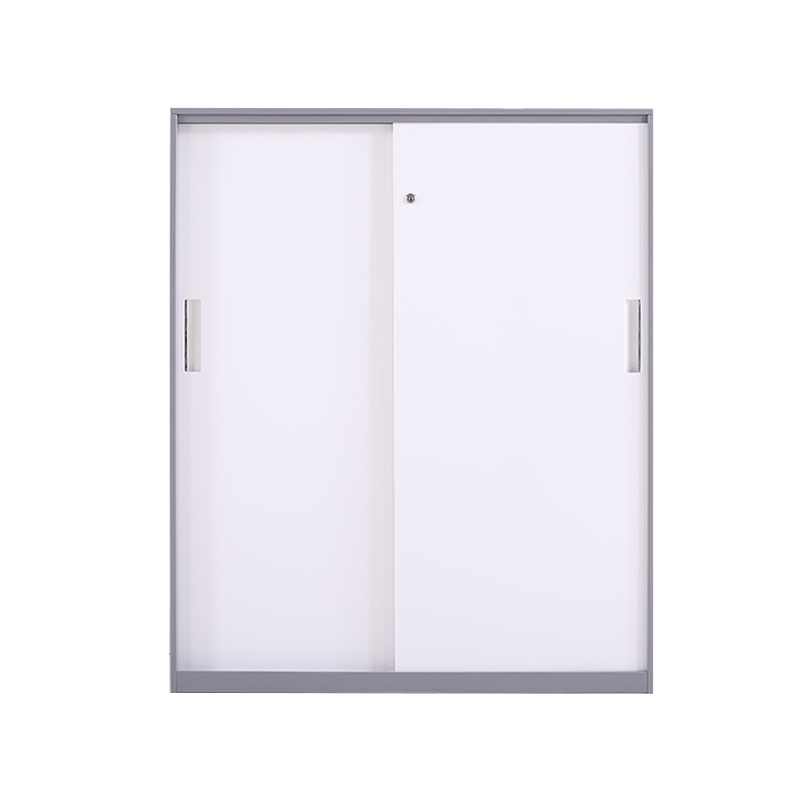 悦山 移门柜金属文件柜铁皮柜钢制财务档案柜900*400*1090*1台 灰+白