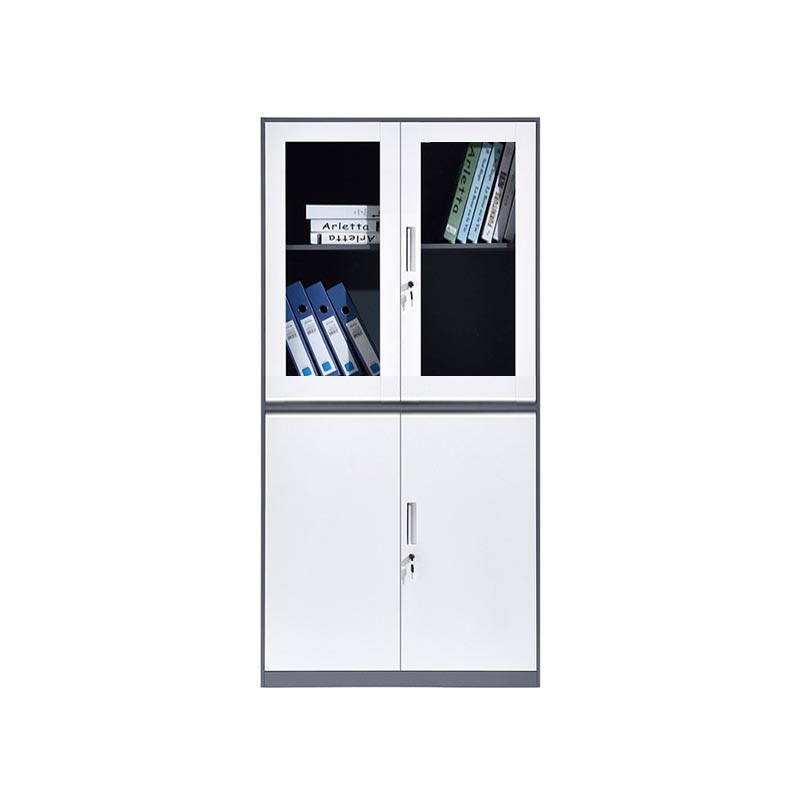 悦山 加厚文件柜办公柜钢制铁皮柜灰框白门 等器械柜900*400*1850*1台 灰+白