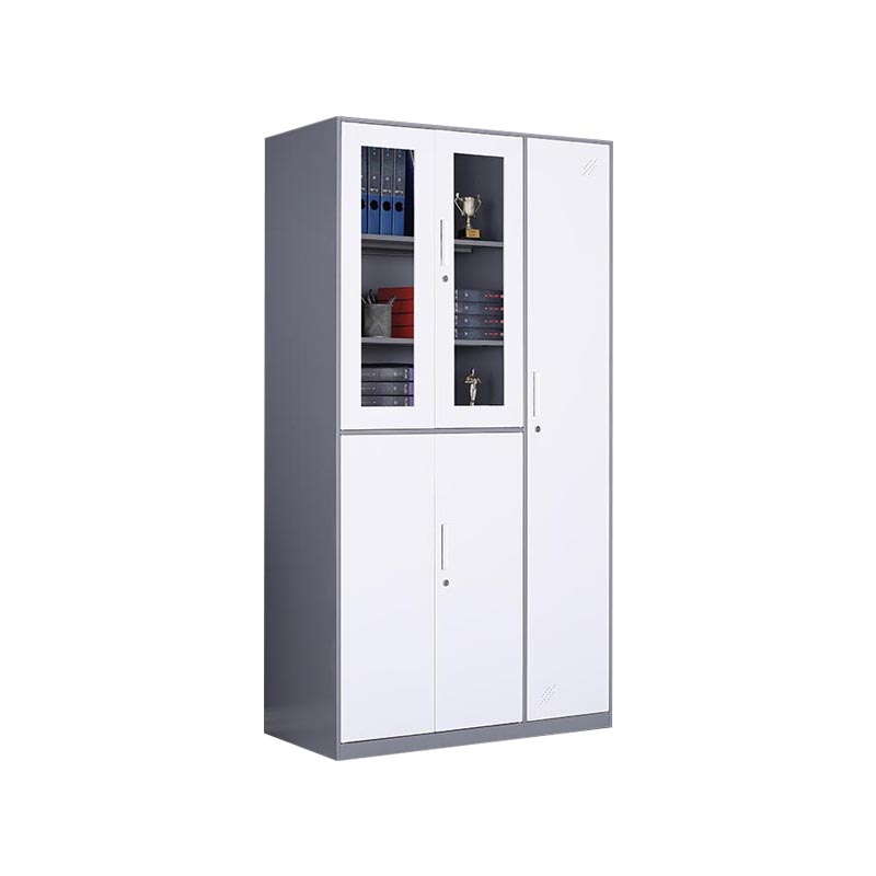 悦山 五门更衣柜办公室柜子文件柜 970*500*1850*1台 灰+白